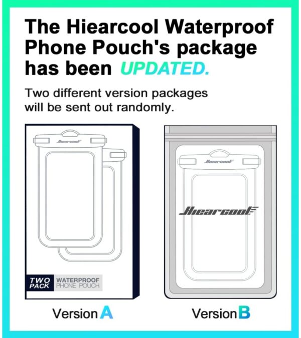 Hiearcool Universal Waterproof Phone Pouch, Waterproof Phone Case Compatible for iPhone 14 13 12 11 Pro Max XS Plus Samsung Galaxy S22 Cellphone Up to 7.2″, IPX8 Cellphone Dry Bag for Vacation-2 Pack
