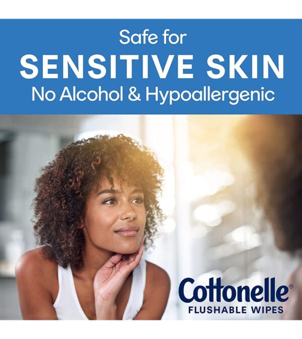 Cottonelle FreshFeel Flushable Wet Wipes, Adult Wet Wipes, 8 Flip-Top Packs, 336 Total Wipes