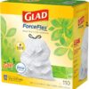 img-f7dfcb7ed327029a570689b7dc06cccb GLAD ForceFlex Tall Kitchen Drawstring Trash Bags, 13 Gallon White Trash Bag for Kitchen Trash Can, Gain Original Scent, Odor Shield, Odor Eliminator, Leak Protection, 110 Count