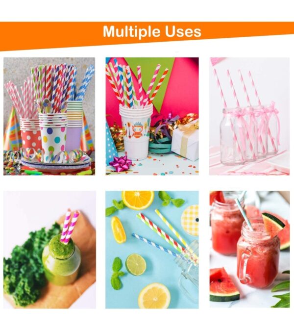 img-fccdb785952578b347f62ece6a8d8a53 Weemium 200 Biodegradable Paper Straws – Durable & Eco-Friendly in 10 Color Stripes – Rainbow Drinking Straws & Party Decoration Supplies
