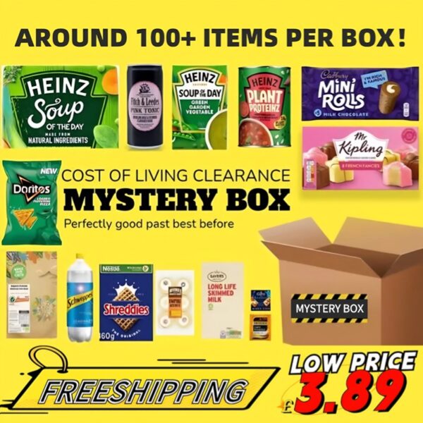 稿定设计-2 Mystery Grocery Box – Over 100 Items for JUST £3.89! Expiring Soon, Limited Stock – Get Yours Now with FREE Delivery!