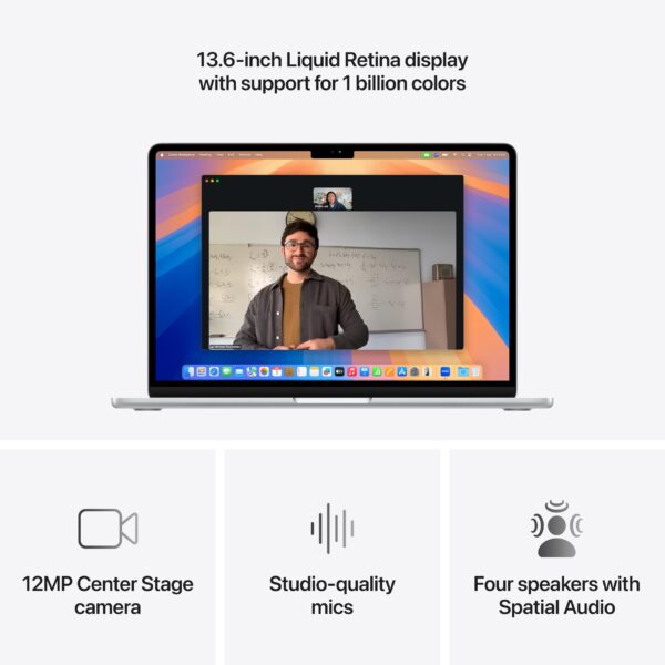 Apple 2025 MacBook Air (13-inch, Apple M4 chip with 10-core CPU and 8-core GPU, 16GB Unified Memory, 256GB) - Midnight;Arabic/English