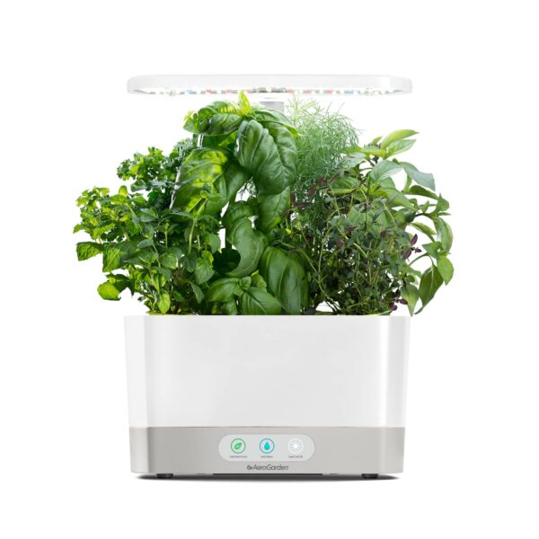 AeroGarden Harvest Lite in Cream, Soil-Free Indoor Hydroponic Garden with LED Grow Light for Year-Round Gardening of up to 6 Herbs and Vegetables