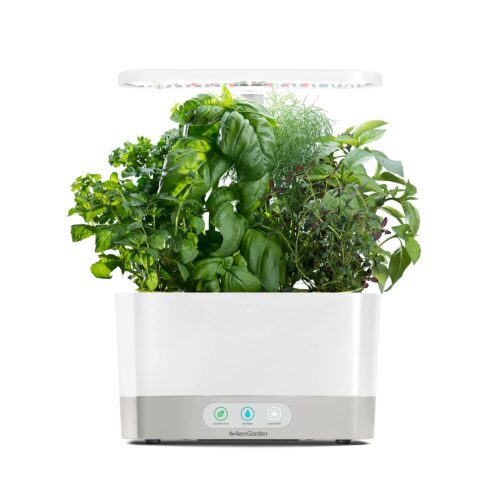 AeroGarden Harvest Lite in Cream, Soil-Free Indoor Hydroponic Garden with LED Grow Light for Year-Round Gardening of up to 6 Herbs and Vegetables